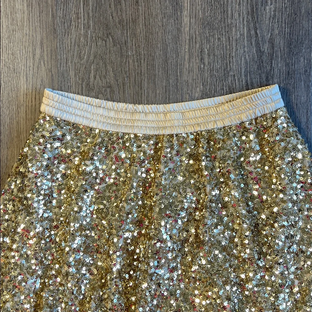 GAP Girl’s Sparkling Gold Sequin Skirt Size XL/12